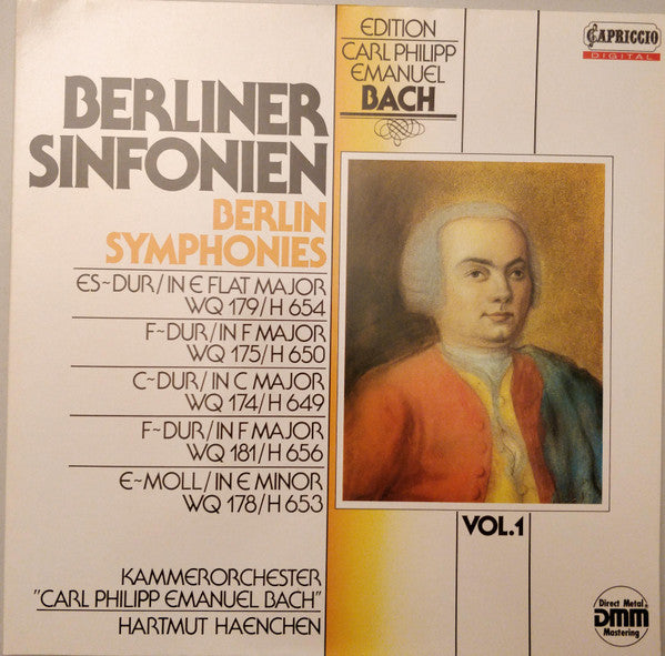 Carl Philipp Emanuel Bach - Kammerorchester Carl Philipp Emanuel Bach, Hartmut Haenchen : Berliner Sinfonien (LP, Album, gat)