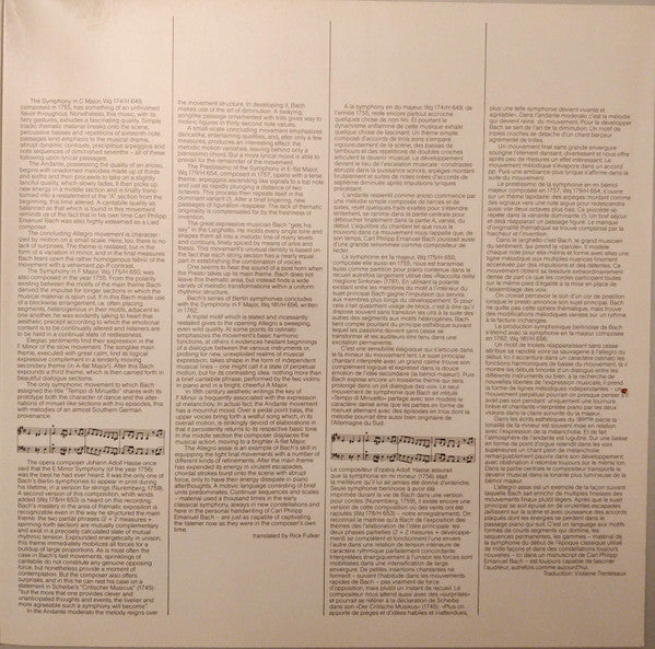 Carl Philipp Emanuel Bach - Kammerorchester Carl Philipp Emanuel Bach, Hartmut Haenchen : Berliner Sinfonien (LP, Album, gat)