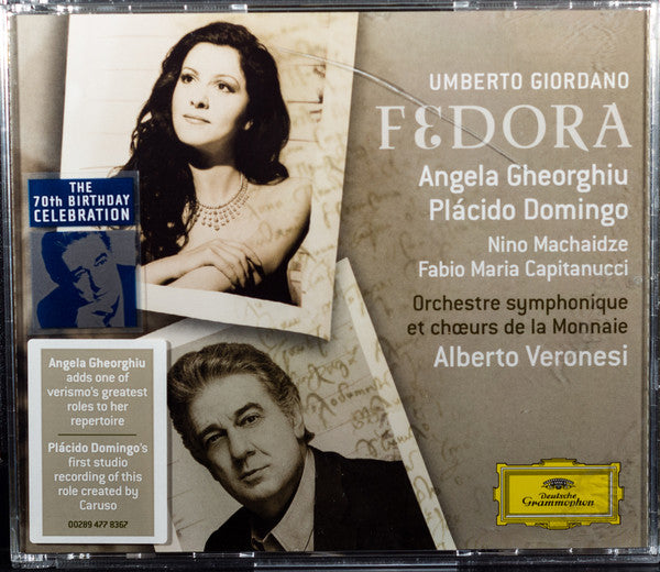 Umberto Giordano - Angela Gheorghiu, Placido Domingo, Nino Machaidze, Fabio Maria Capitanucci, Orchestre Du Théâtre Royal De La Monnaie et Choeurs Du Théâtre Royal De La Monnaie, Alberto Veronesi : Fedora (2xCD, Album)