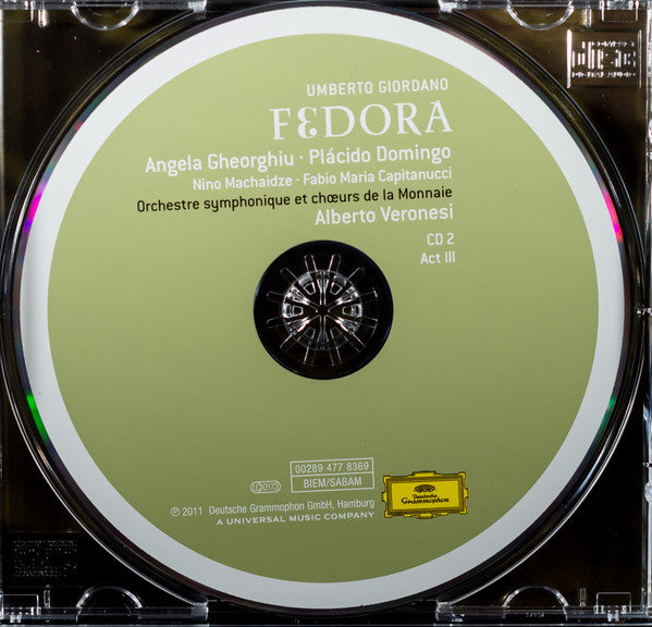 Umberto Giordano - Angela Gheorghiu, Placido Domingo, Nino Machaidze, Fabio Maria Capitanucci, Orchestre Du Théâtre Royal De La Monnaie et Choeurs Du Théâtre Royal De La Monnaie, Alberto Veronesi : Fedora (2xCD, Album)