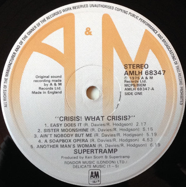 Supertramp : Crisis? What Crisis? (LP, Album)