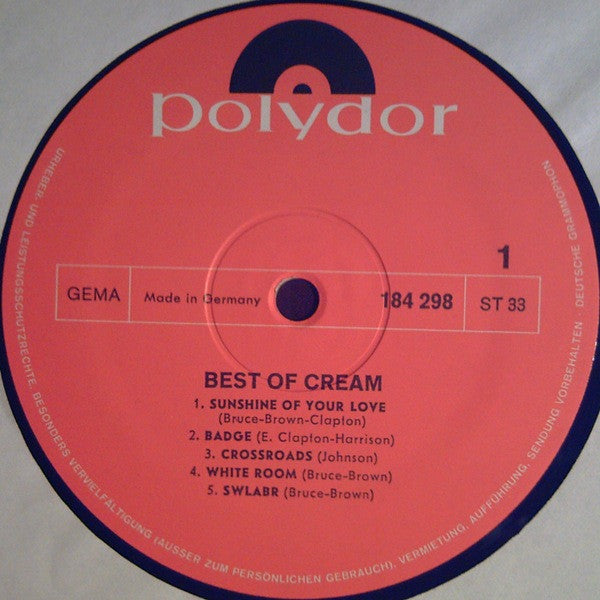 Cream (2) : Best Of Cream (LP, Comp)