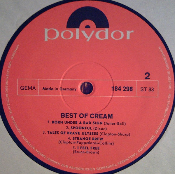 Cream (2) : Best Of Cream (LP, Comp)