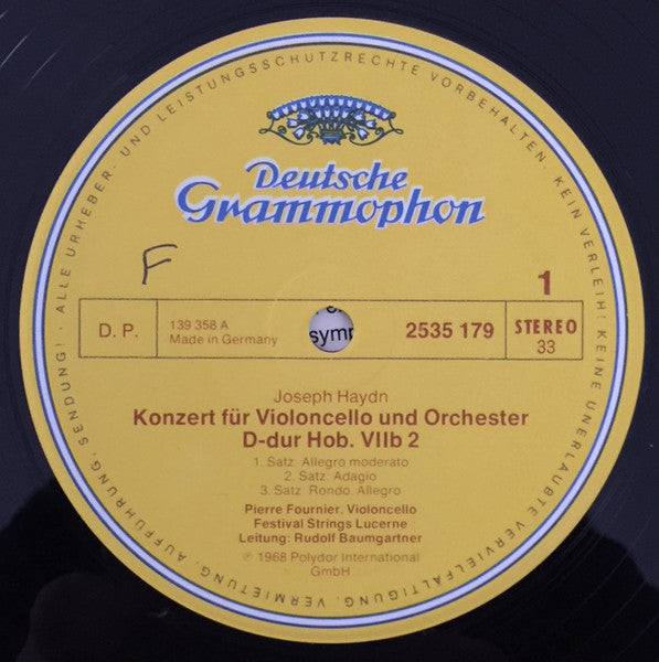 Pierre Fournier - Festival Strings Lucerne - Joseph Haydn - Luigi Boccherini : Haydn Cellokonzert C-Dur / Boccherini Cellokonzert B-Dur (LP, RE)