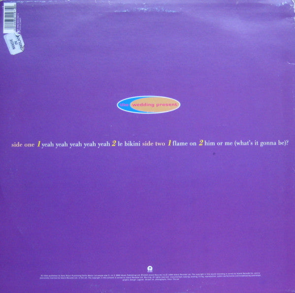 The Wedding Present : Yeah Yeah Yeah Yeah Yeah (12", Single)