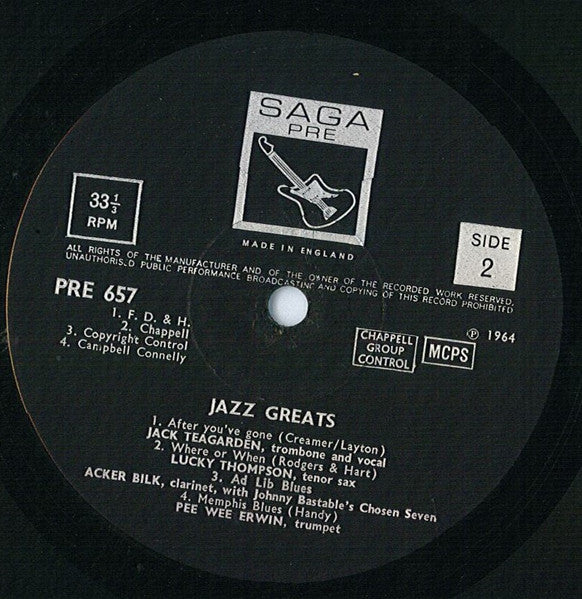 Various : Jazz Greats (LP, Comp)