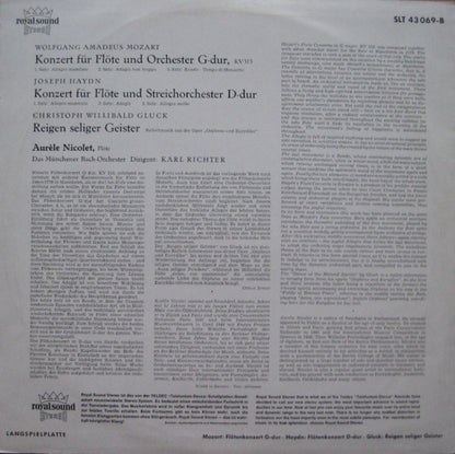 Wolfgang Amadeus Mozart, Joseph Haydn, Christoph Willibald Gluck, Aurèle Nicolet, Münchener Bach-Orchester, Karl Richter : Flötenkonzerte (LP)