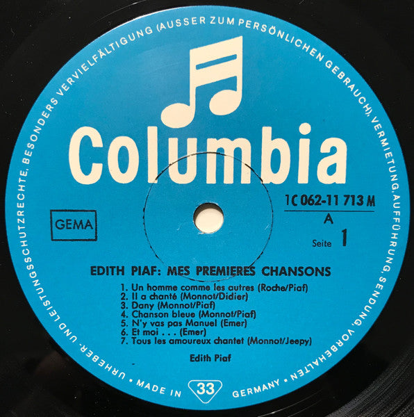 Edith Piaf : Mes Premieres Chansons (LP, Comp, RP)