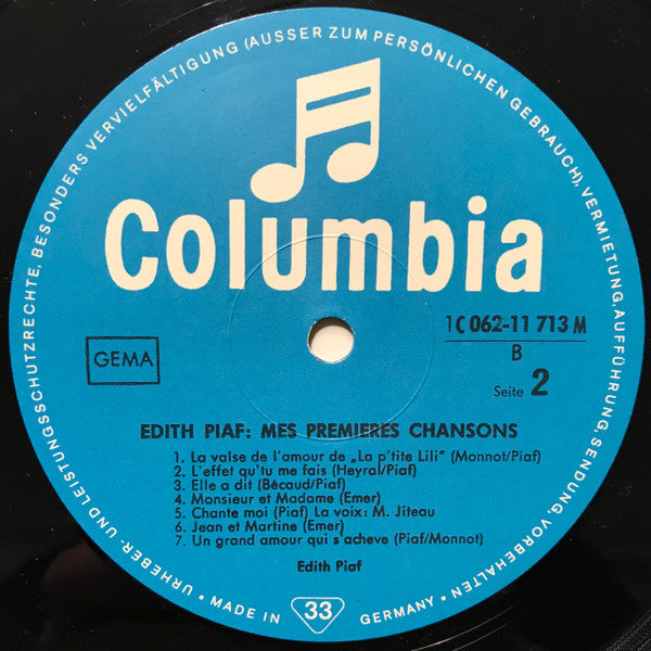 Edith Piaf : Mes Premieres Chansons (LP, Comp, RP)