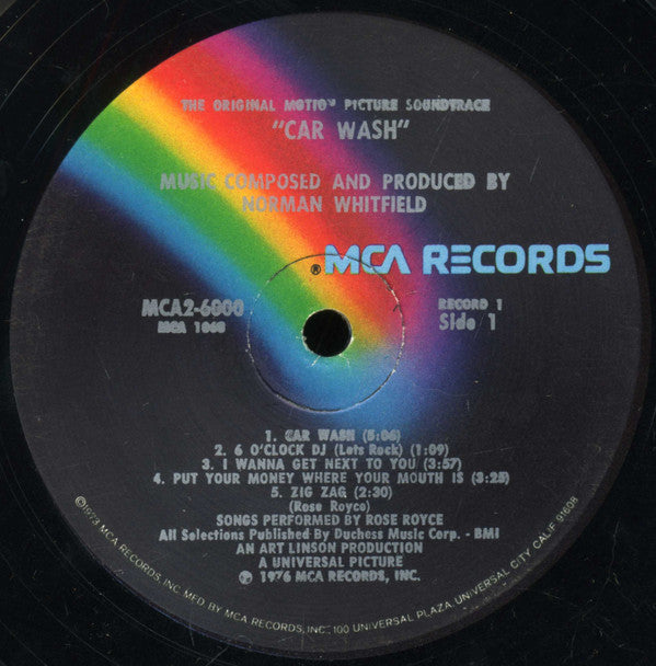 Norman Whitfield : Car Wash (Original Motion Picture Soundtrack) (2xLP, Album, Glo)