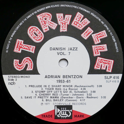 Adrian Bentzon : Danish Jazz Vol. 7 (Adrian Bentzon 1953-61) (LP, Comp)