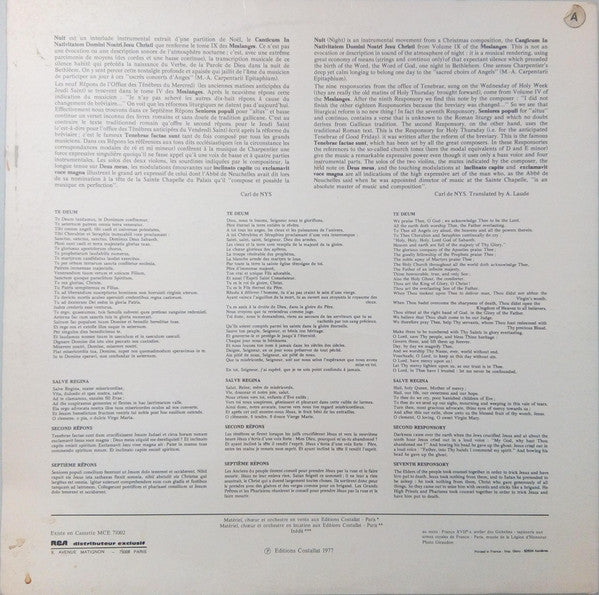 Marc Antoine Charpentier, Gulbenkian Orchestra, Michel Corboz : Te Deum (LP, Pur)