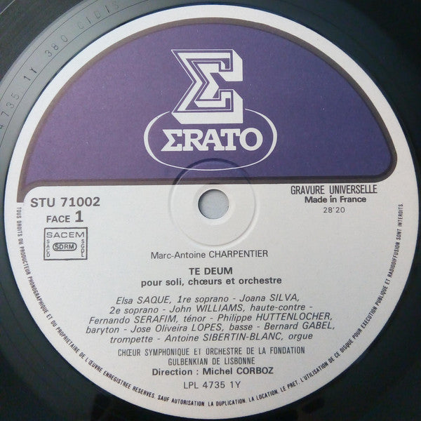 Marc Antoine Charpentier, Gulbenkian Orchestra, Michel Corboz : Te Deum (LP, Pur)