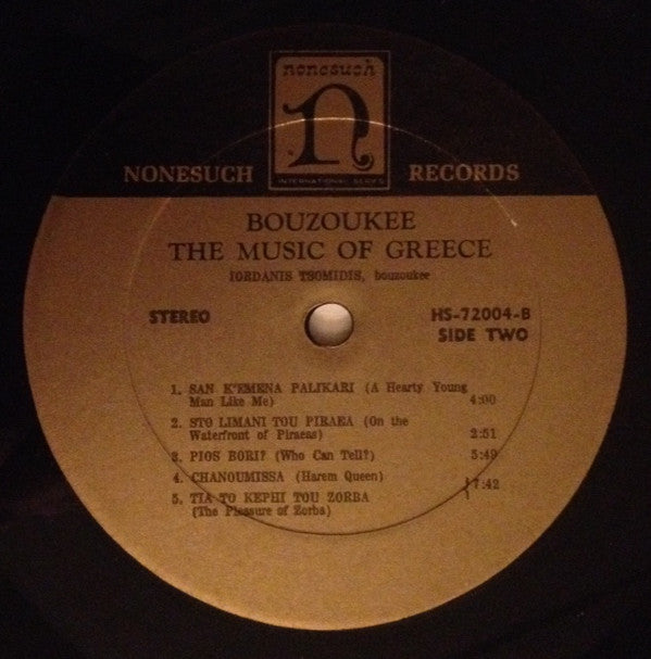 Ιορδάνης Τσομίδης : Bouzoukee - The Music Of Greece (LP, Album)