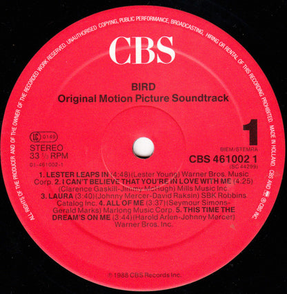 Bird (28) : Bird (Original Motion Picture Soundtrack) (LP, Album)