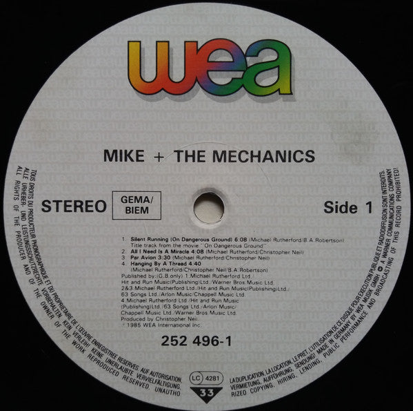 Mike & The Mechanics : Mike + The Mechanics (LP, Album)