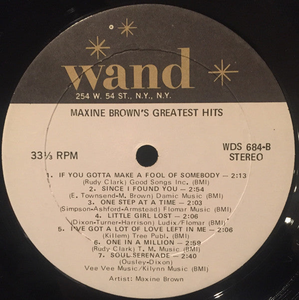 Maxine Brown : Maxine Brown's Greatest Hits (LP, Comp, RE)