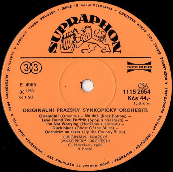 Originální Pražský Synkopický Orchestr : Originální Pražský Synkopický Orchestr (LP, Album, RP)