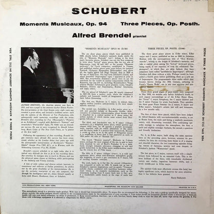 Franz Schubert / Alfred Brendel : Moments Musicaux Op. 94 / Three Pieces Op. Posth. (LP)