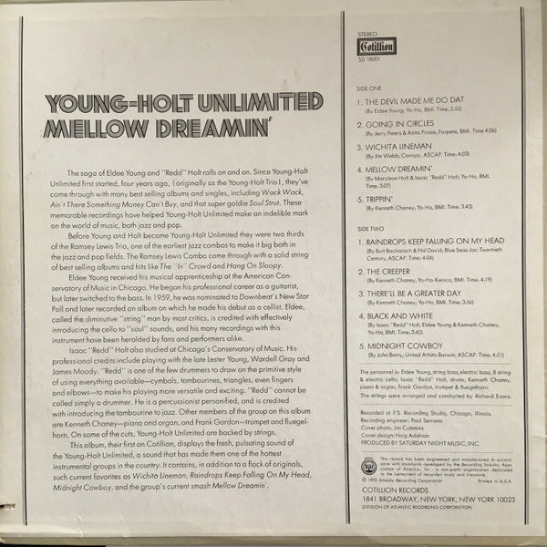 Young Holt Unlimited : Mellow Dreamin' (LP, Album, CTH)