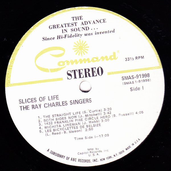 The Ray Charles Singers : Slices Of Life (LP, Album, Club)