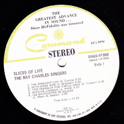 The Ray Charles Singers : Slices Of Life (LP, Album, Club)