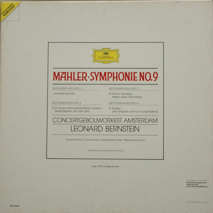 Gustav Mahler, Leonard Bernstein, Concertgebouworkest : Symphonie No.9 (LP)