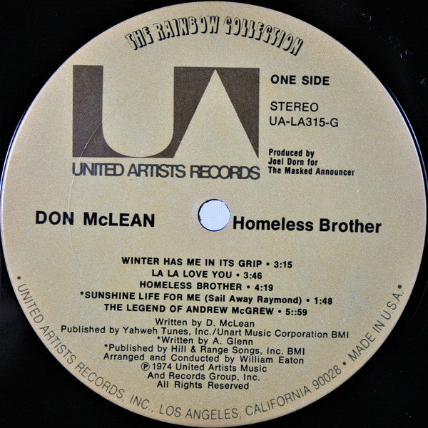 Don McLean : Homeless Brother (LP, Album, Ter)