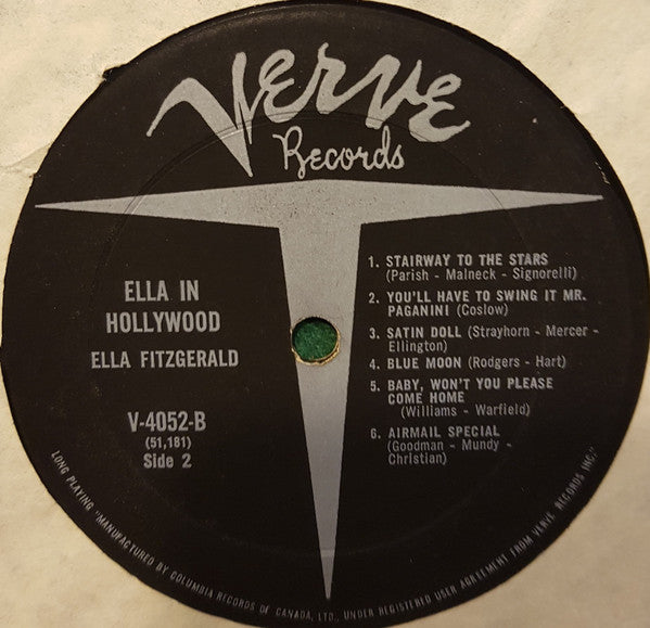 Ella Fitzgerald : Ella In Hollywood (LP, Album, Mono)