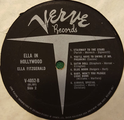 Ella Fitzgerald : Ella In Hollywood (LP, Album, Mono)