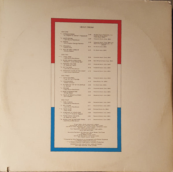 Cream (2) : Heavy Cream (2xLP, Comp, Env)