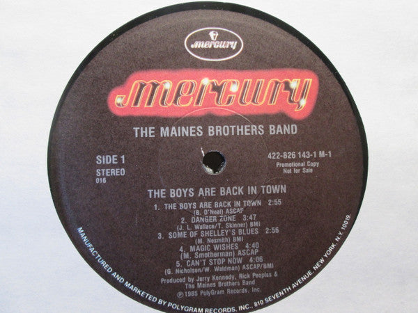 The Maines Brothers Band : The Boys Are Back In Town (LP, Promo)