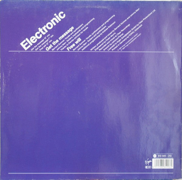 Electronic : Get The Message (12", Single)