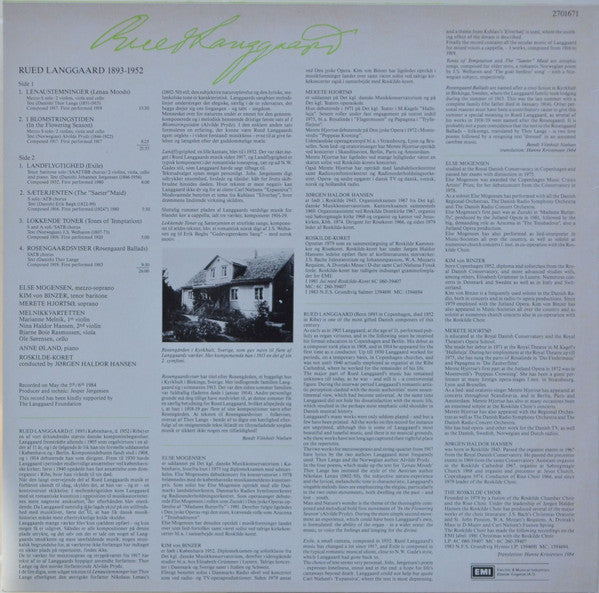 Rued Langgaard : Rued Langgaard (LP)