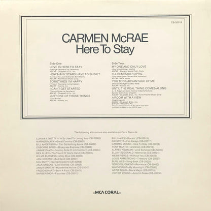 Carmen McRae : Here To Stay (LP, Comp, RE)