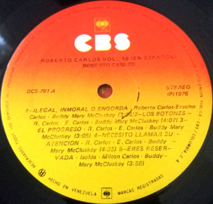 Roberto Carlos : Roberto Carlos - Volumen 10 (En Español) (LP, Album, Gat)