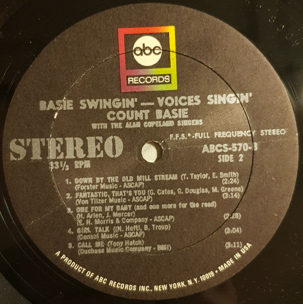 Count Basie With The Alan Copeland Singers : Basie Swingin' - Voices Singin' (LP, Album, RE)