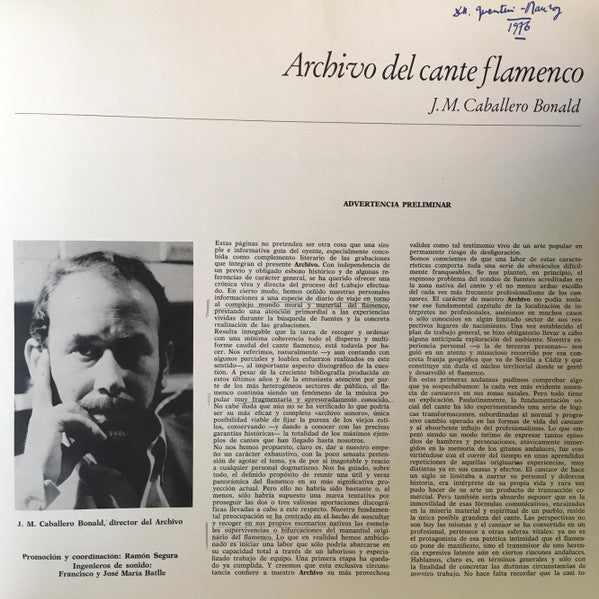 Various : Archivo Del Cante Flamenco (Box + 6xLP, Comp)