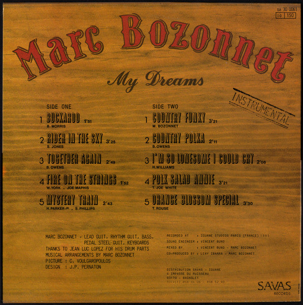 Marc Bozonnet : My Dreams (LP, Album)