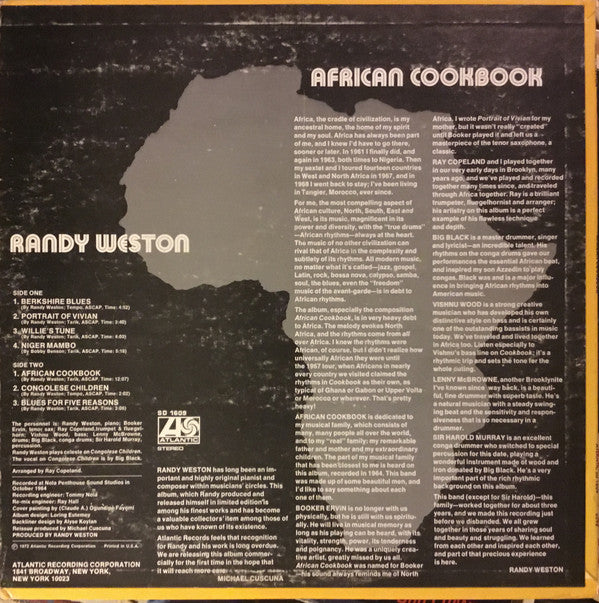 Randy Weston : African Cookbook (LP, Album, RE, Pre)