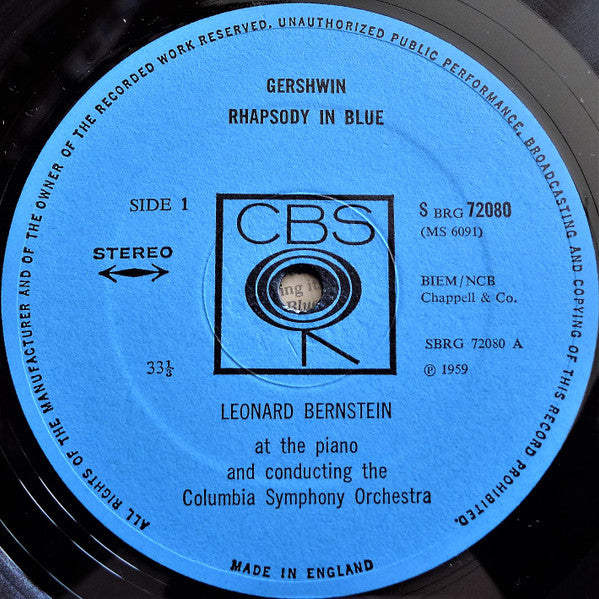 George Gershwin - Leonard Bernstein, Columbia Symphony Orchestra / New York Philharmonic : Rhapsody In Blue / An American In Paris (LP, RE)