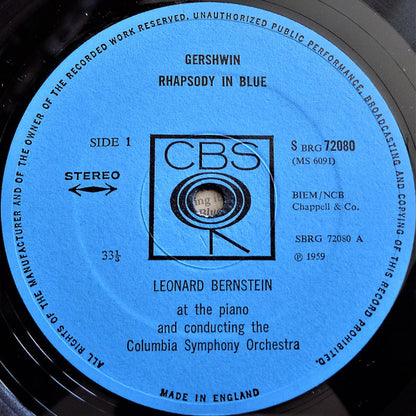 George Gershwin - Leonard Bernstein, Columbia Symphony Orchestra / New York Philharmonic : Rhapsody In Blue / An American In Paris (LP, RE)