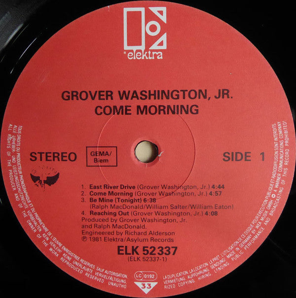 Grover Washington, Jr. : Come Morning (LP, Album)