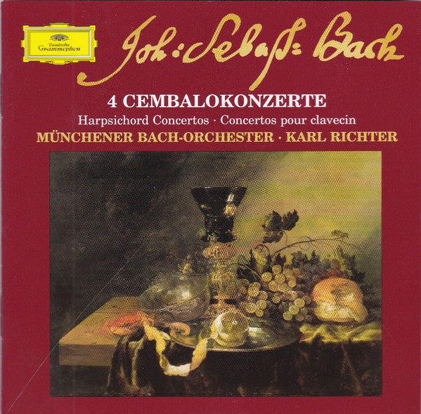 Johann Sebastian Bach, Münchener Bach-Orchester, Karl Richter : 4 Cembalokonzerte = Harpsichord Concertos = Concertos Pour Clavecin (CD, Comp)