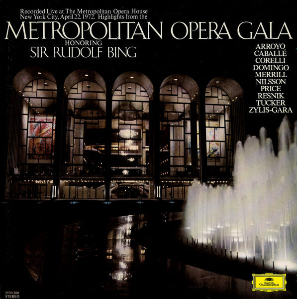 Various : Highlights From Metropolitan Opera Gala Honouring Sir Rudolph Bing (LP, Comp, Gat)