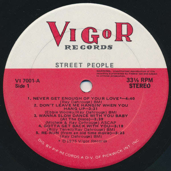 Street People : Street People (LP, Album, Red)