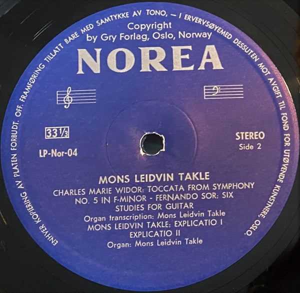 Mons Leidvin Takle : Plays Organ (LP, Album)