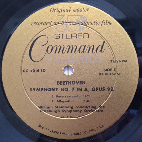 Ludwig van Beethoven, William Steinberg, Pittsburgh Symphony Orchestra : Symphony No. 7 In A , Op. 92 (LP, Album, Gat)