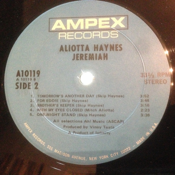 Aliotta Haynes Jeremiah : Aliotta - Haynes - Jeremiah (LP, Album)