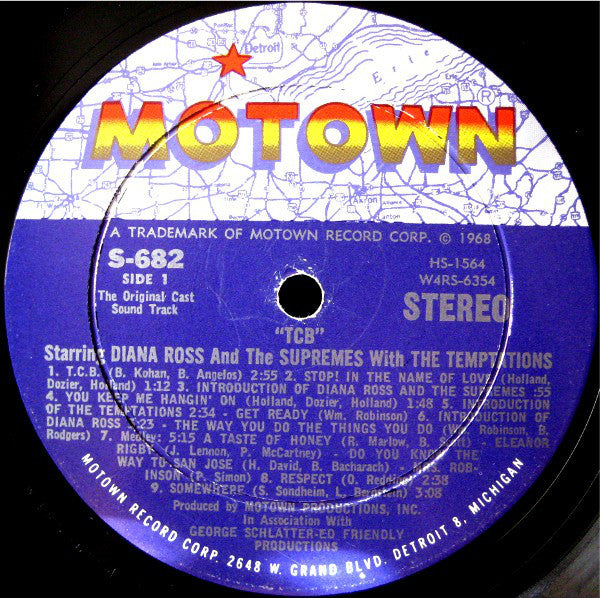 The Supremes With The Temptations : (The Original Soundtrack From) TCB (LP, Album, Gat)